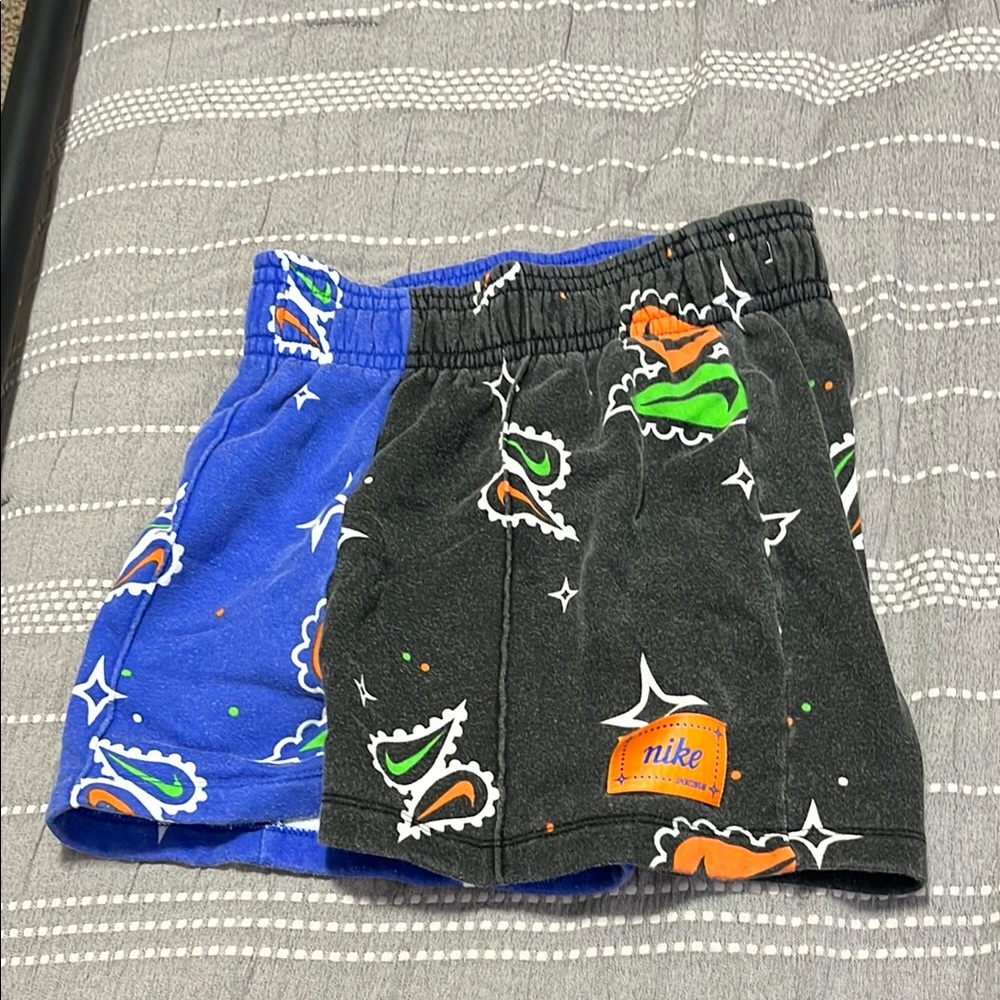 Nike Black and Blue Cartoon Print Shorts